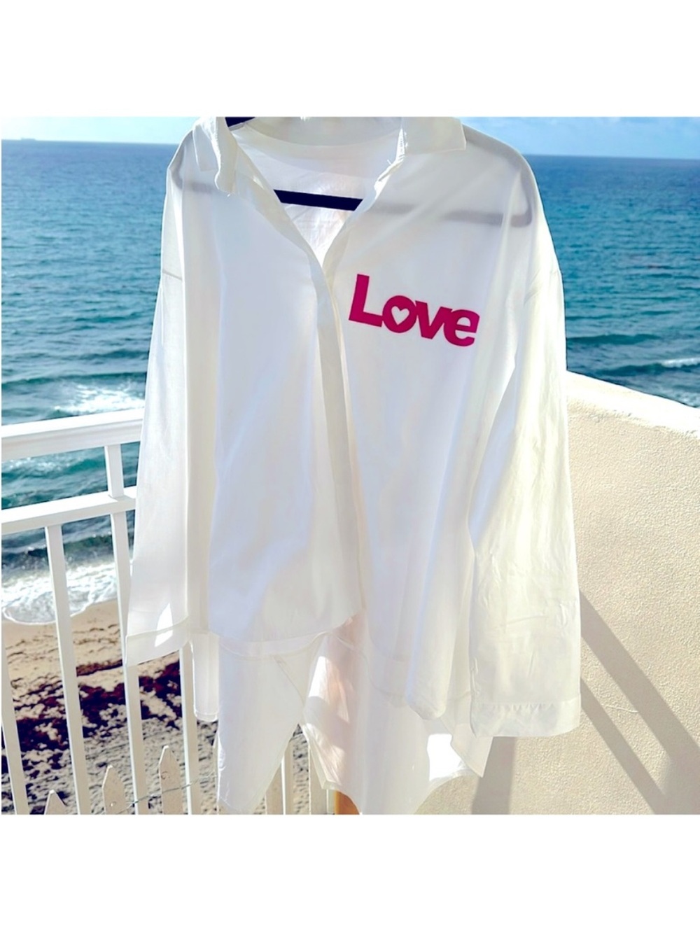 Sweetheart LOVE WHITE LONG SLEEVE SHIRT - Picture 8 of 8